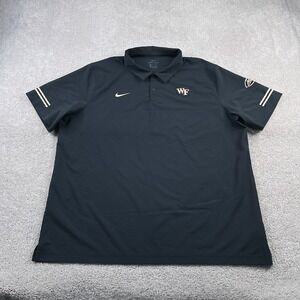 Wake Forest Demon Deacons Polo Shirt Mens 2XL XXL Black Nike Dri Fit Performance
